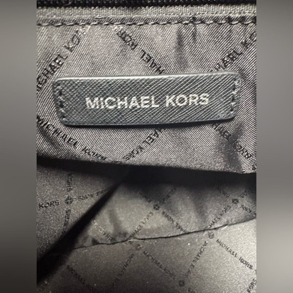 Michael Kors Eva Large Logo Stripe Tote Black MK Signature Work Laptop Bag NWOT - Picture 7 of 16